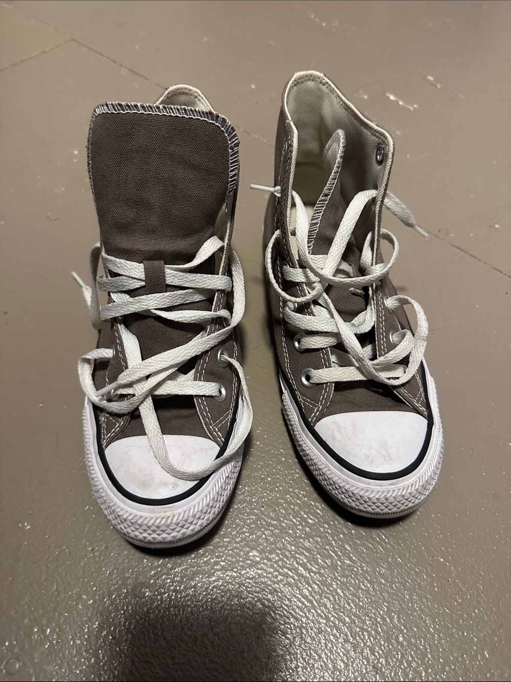 Converse High-Top Sneakers in Brown/Gray and White - Picture 2 of 5